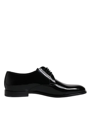 Dolce &amp; Gabbana Black Patent Leather Derby Formal Dress Shoes