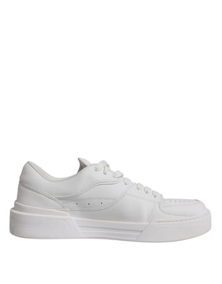 Dolce &amp; Gabbana White Miami Leather Low Top Sneakers Shoes