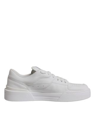 Dolce &amp; Gabbana White Miami Leather Low Top Sneakers Shoes