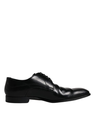 Dolce & Gabbana Black Leather Derby Formal Men Dress Shoes