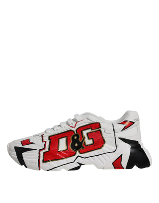 Dolce &amp; Gabbana White Daymaster Hand Painted Sneakers Shoes