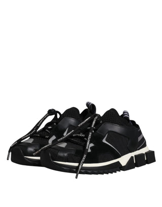 Dolce &amp; Gabbana Black White Logo Sorrento Mens Sneakers Shoes