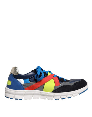 Dolce &amp; Gabbana Multicolor Leather Suede Low Top Sneakers Shoes