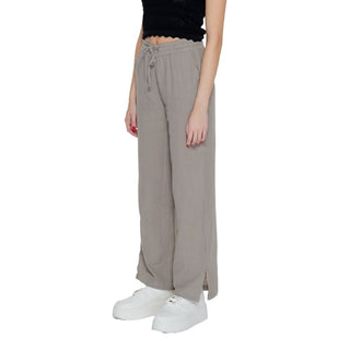 Jacqueline De Yong Beige Cotton Pant