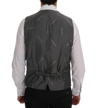 Dolce & Gabbana Elegant Striped Gray Waistcoat Vest