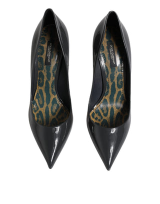 Dolce &amp; Gabbana Black Patent Leather Heels Pumps Shoes