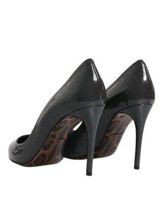 Dolce &amp; Gabbana Black Patent Leather Heels Pumps Shoes