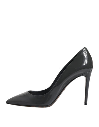 Dolce &amp; Gabbana Black Patent Leather Heels Pumps Shoes