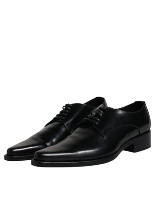 Dolce & Gabbana Black Patent Leather Derby Men Dress Shoes