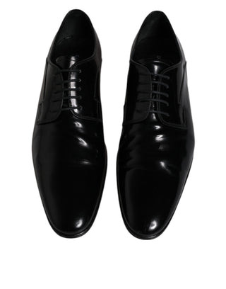 Dolce &amp; Gabbana Black Patent Leather Derby Men Dress Shoes