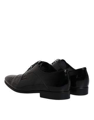 Dolce &amp; Gabbana Black Patent Leather Derby Men Dress Shoes