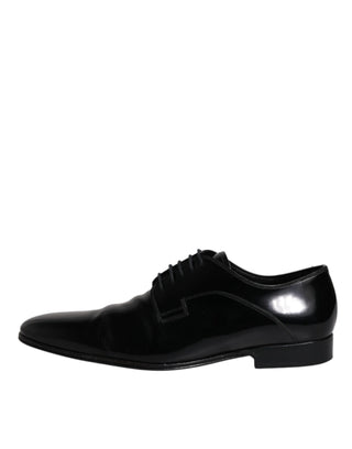 Dolce &amp; Gabbana Black Patent Leather Derby Men Dress Shoes