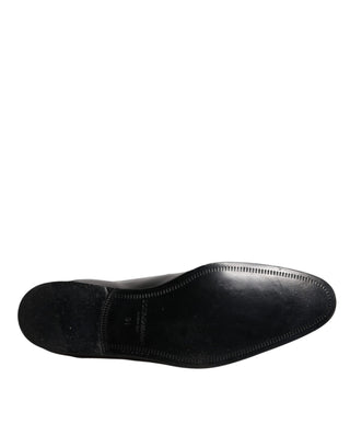 Dolce &amp; Gabbana Black Patent Leather Derby Men Dress Shoes