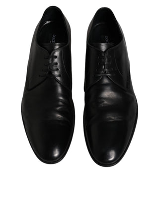 Dolce &amp; Gabbana Black Patent Leather Derby Men Dress Shoes