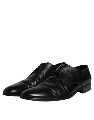 Dolce &amp; Gabbana Black Patent Leather Derby Men Dress Shoes