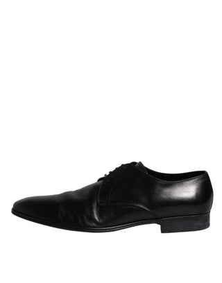 Dolce &amp; Gabbana Black Patent Leather Derby Men Dress Shoes