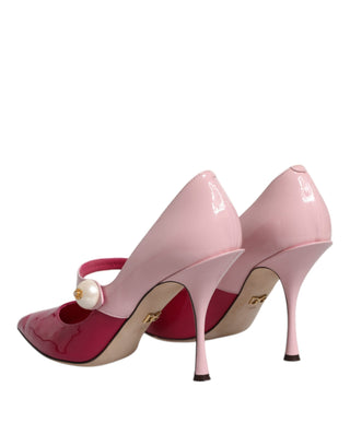 Dolce &amp; Gabbana Two Tone Pink Leather Mary Jane Heels Pumps Shoes