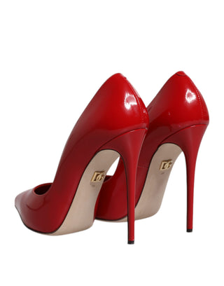 Dolce &amp; Gabbana Red Patent Leather Stiletto Heels Pumps Shoes