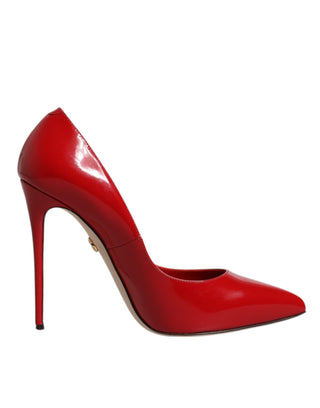 Dolce &amp; Gabbana Red Patent Leather Stiletto Heels Pumps Shoes