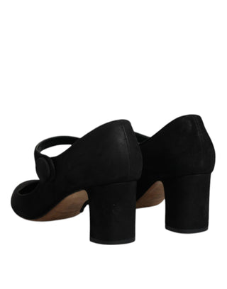 Dolce &amp; Gabbana Black Suede Leather KEIRA Heels Pumps Shoes