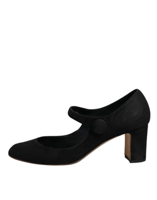 Dolce &amp; Gabbana Black Suede Leather KEIRA Heels Pumps Shoes