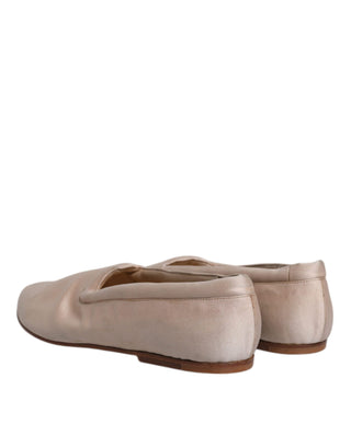 Dolce &amp; Gabbana Beige Fabric Slip On Ballerina Flats Shoes