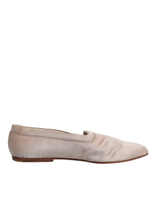 Dolce &amp; Gabbana Beige Fabric Slip On Ballerina Flats Shoes