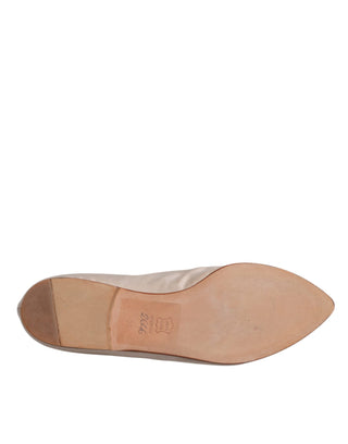 Dolce &amp; Gabbana Beige Fabric Slip On Ballerina Flats Shoes