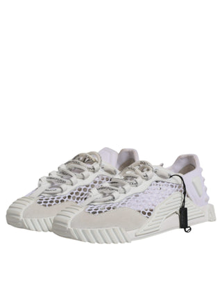 Dolce & Gabbana White Mesh NS1 Low Top Sports Sneaker Shoes