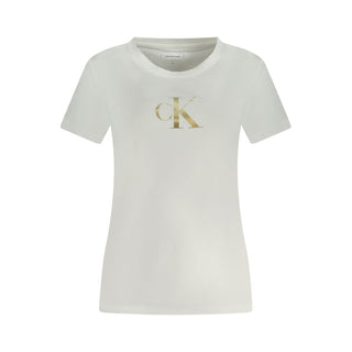 Calvin Klein White Cotton Tops &amp; T-Shirt