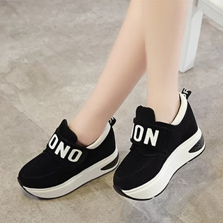 Taizhou Autumn Women's Fashion Solid Color Velcro Closure Breathable Rubber Sole Round Toe Sneakers 