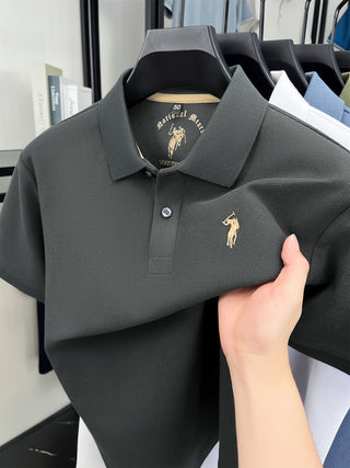 قميص رجالي كلاسيكي - أصفر خردلي - ياقة بأزرار أمامية - قميص صيفي قابل للتنفس - CRRTMARO - مناسب للارتداء الرسمي والعادي - قابل للغسل اليدوي - موديل M25007، قطعة متعددة الاستخدامات، تفاصيل مطرزة عالية الجودة، أكمام قصيرة، أنيق