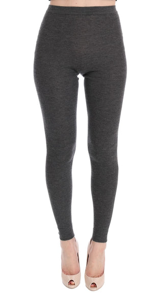 Dolce &amp; Gabbana Chic Gray High Waist Cashmere Tights Pants