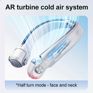 Portable Neck Cooler USB Charging 3 Adjustable Turbo Blades Bladeless Cooler for Outdoor Use 