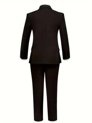 Boys Classic 4 Piece Formal Suit - Tuxedo, Vest, Pants, Tie - Perfect for Formal Outings and Shows 