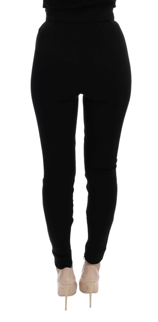 Dolce &amp; Gabbana Elegant Black High Waist Stretch Tights