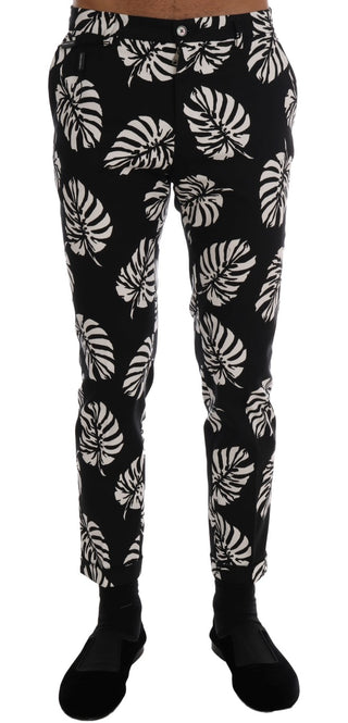 Dolce &amp; Gabbana Slim Fit Leaf Print Ankle Pants