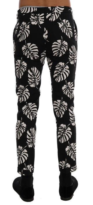 Dolce &amp; Gabbana Slim Fit Leaf Print Ankle Pants