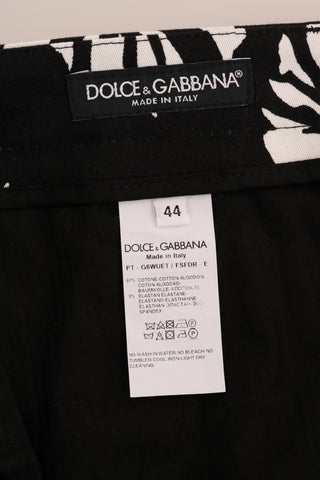 Dolce &amp; Gabbana Slim Fit Leaf Print Ankle Pants