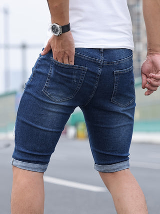 Men's Ripped Jeans with Pockets, Cotton Blend Fashion Slim Fit Summer Outdoor Activities 