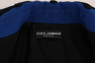 Dolce &amp; Gabbana Chic Black &amp; Blue Short Trench Jacket