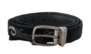 Dolce &amp; Gabbana Elegant Black Cotton-Leather Men's Belt