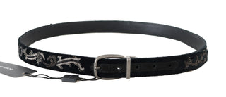 Dolce &amp; Gabbana Elegant Black Cotton-Leather Men's Belt