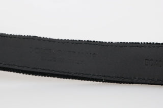 Dolce &amp; Gabbana Elegant Black Cotton-Leather Men's Belt