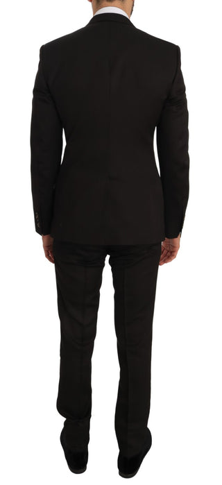 Dolce &amp; Gabbana Elegant Brown Jacquard Martini Suit