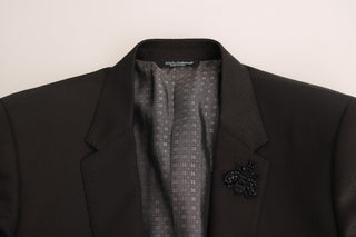 Dolce &amp; Gabbana Elegant Brown Jacquard Martini Suit