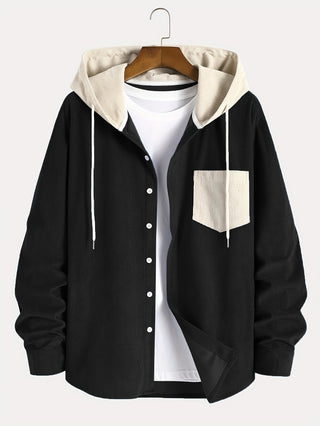 Men's Classic Hooded Button Down Jacket 