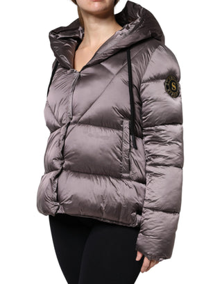 Scervino Street Violet Puffer Quilted Hooded Women's Coat Jacket