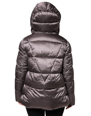 Scervino Street Violet Puffer Quilted Hooded Women's Coat Jacket