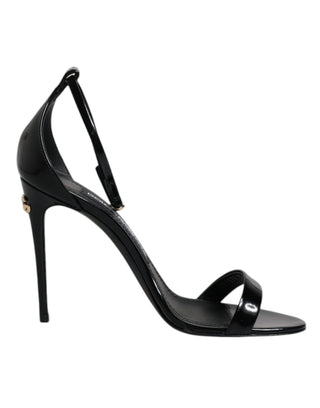 Dolce &amp; Gabbana Black KEIRA Heels Ankle Strap Sandals Shoes